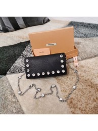 Knockoff High Quality miu miu Matelasse Nappa Leather Clutch 5DH044 black Tl18621FA65