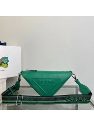 Knockoff High Quality Prada Leather Triangle shoulder bag 2EV055 green Tl5827Lg12