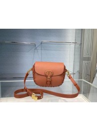 Knockoff MEDIUM DIOR BOBBY BAG Dark Tan Grained Calfskin with Whipstitched Seams M9319U Tl8821tU76