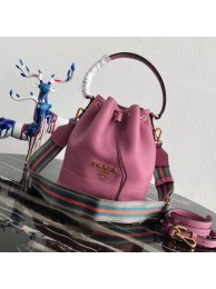 Knockoff Prada Leather bucket bag 1BE018 rose Tl6395Lg61