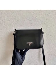 Knockoff Prada Small brushed leather shoulder bag 1BH308 black Tl5901tU76