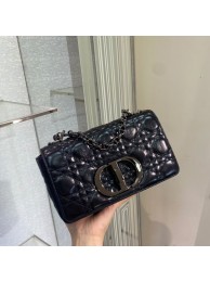 Knockoff SMALL DIOR CARO BAG Gradient Cannage Imported wax skin M9241 black Tl8637fY84