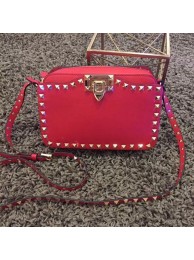 Knockoff Valentino Garavani Rockstud leather shoulder bag 7279 red Tl19596NL80