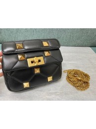 Knockoff VALENTINO GARAVANI ROMAN STUD Small sheepskin bag 1W2B0L04 black Tl19213cS18