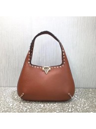 Knockoff VALENTINO Origianl leather shoulder bag 20077 brown Tl19406tU76