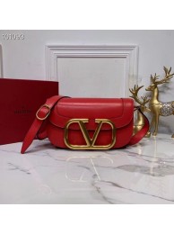 Knockoff VALENTINO Origianl leather shoulder bag V0030 red Tl19535Lg61