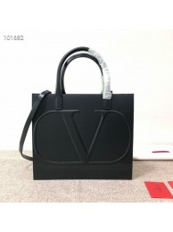 Knockoff VALENTINO Origianl leather tote V2021 black Tl19422yK94