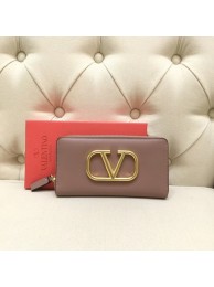 Knockoff VALENTINO Origianl leather Zipped Wallet VG0088 pink Tl19771tU76