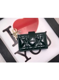 LADY DIOR 5-GUSSET CARD HOLDER Vents Patent Cannage Calfskin S0074OV blackish green Tl9278Pf97