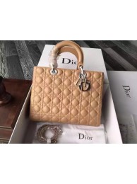 Lady Dior Bag Original Sheepskin Leather Middle Bag CD6323 Apricot Tl9185fr81