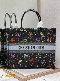 LARGE DIOR BOOK TOTE Black Multicolor Dior Pixel Zodiac Embroidery M1286ZRTY Tl8122yk28