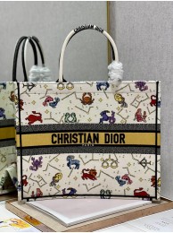 LARGE DIOR BOOK TOTE Latte Multicolor Dior Pixel Zodiac Embroidery M1286ZRTY Tl8121kC27