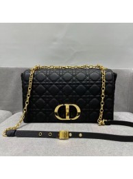 LARGE DIOR CARO BAG Black Soft Cannage Calfskin M9243U Tl8796Cw85