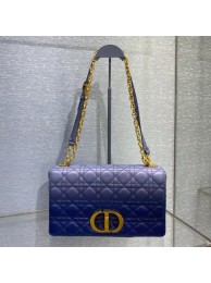 LARGE DIOR CARO BAG Indigo Blue Gradient Cannage Lambskin M9243U Tl8643vX95