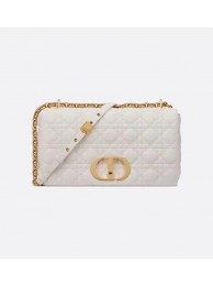 LARGE DIOR CARO BAG Soft Cannage Calfskin M9243U white Tl8794Yo25