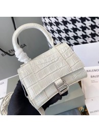 Luxury Balenciaga WOMENS HOURGLASS MINI TOP HANDLE BAG M8000 WHITE Tl15891Px24