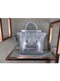 Luxury CELINE NANO LUGGAGE BAG IN LAMINATED LAMBSKIN 189243 SILVER Tl4969kp43