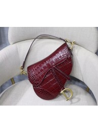 Luxury Dior SADDLE SOFT CALFSKIN BAG C9045 Burgundy Tl9067QT69