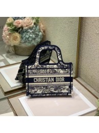 Luxury MINI DIOR BOOK TOTE Embroidery S5475Z Blue Tl8702QT69