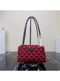 Luxury Prada Small embroidered fabric Symbole bag 1BA368 red Tl5699kp43