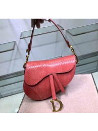 Luxury Replica Dior SADDLE Snake skin tote C9046 pink Tl9065vv50