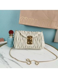 Luxury Replica miu miu Matelasse Nappa Leather mini Shoulder Bag 5BD196 white Tl18555vv50