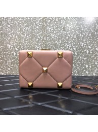 Luxury Replica VALENTINO GARAVANI Roman Stud Napa sheepskin leather 0659 pink Tl19285vv50