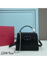 Luxury VALENTINO GARAVANI VSLING Shiny diamond Mini totebag XW2B1G9 black&black-Tone Metal Tl19204kp43