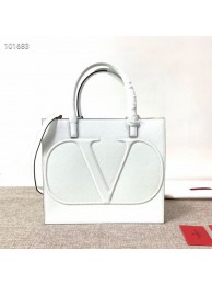 Luxury VALENTINO Origianl leather tote V2021 white Tl19424Lv15