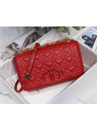 MEDIUM DIORAMOUR DIOR CARO BAG Cannage Calfskin with Heart Motif M9242WNG Bright Red Tl8541TP23