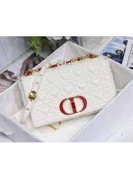 MEDIUM DIORAMOUR DIOR CARO BAG Cannage Calfskin with Heart Motif M9242WNG WHITE Tl8543sY95