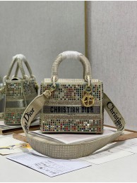 MEDIUM LADY DIOR BAG Bead Embroidery 0650RKW Creme Beige Tl8164va68