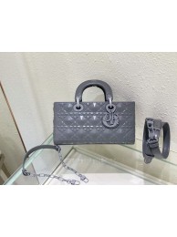 MEDIUM LADY DIOR BAG Cannage Lambskin C2811 gray Tl8293Rk60