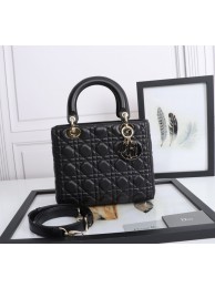 MEDIUM LADY DIOR BAG Cannage Lambskin M0565E black Tl8328pk20