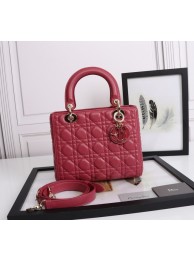 MEDIUM LADY DIOR BAG Cannage Lambskin M0565E red Tl8326FT35