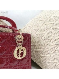 MEDIUM LADY DIOR BAG Cherry Red Patent Cannage Calfskin M0565OW Tl8578SS41