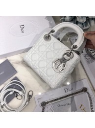 MINI LADY DIOR BAG Lambskin M0566OW white&silver Tl8426zd34