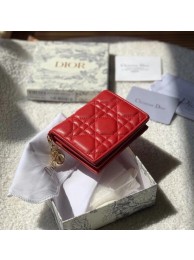 MINI LADY DIOR WALLET Cannage Lambskin S0178 red Tl9292Zw99