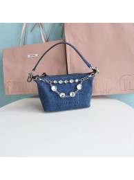 miu miu Denim Shoulder Bag 5NB841-1 blue Tl18539uZ84