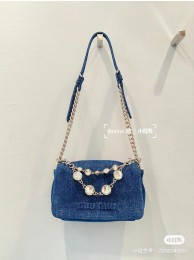 miu miu Denim Shoulder Bag 5ND223 blue Tl18537TL77