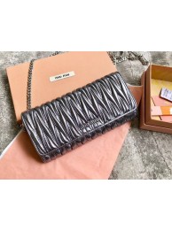 miu miu Matelasse Nappa Leather Clutch 5DH002 grey Tl18629MB38