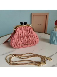 miu miu Matelasse Nappa Leather mini Shoulder Bag 5BB017S pink Tl18583JD28