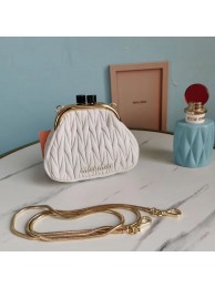 miu miu Matelasse Nappa Leather mini Shoulder Bag 5BB017S white Tl18588qB82