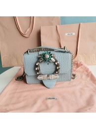 miu miu Matelasse Nappa Leather mini Shoulder Bag 5ED084 light blue Tl18542dw37