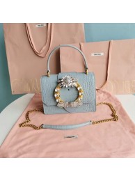 miu miu Matelasse Nappa Leather mini tote Bag 5EA196 light blue Tl18546FT35