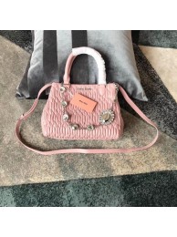 miu miu Matelasse Nappa Leather shoulder bag 5BA067 pink Tl18612Yr55