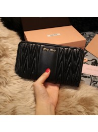 miu miu Matelasse Nappa Leather Wallet 5M2064 Black Tl18645FA31