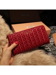 miu miu Matelasse Nappa Leather Wallet 5M3307 Red Tl18649Yo25