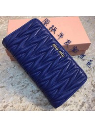 miu miu Matelasse Nappa Leather Wallet MM30150 Royal Tl18635KX86