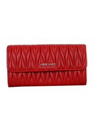 miu miu Matelasse Original Sheepskin Leather Wallet 5M1035 Red Tl18665ki86